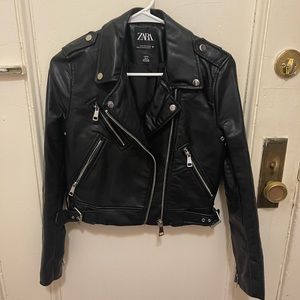 Zara Faux Leather Motorcycle Jacket